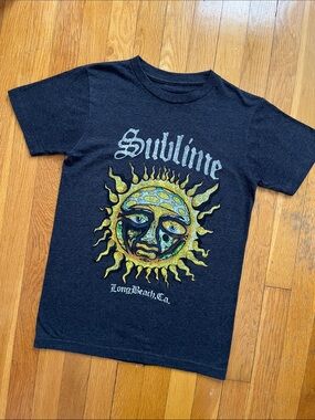 Sublime Marled Dark Grey Crewneck Short Sleeved T-Shirt Fitted Tee Size Small